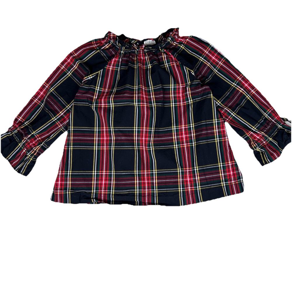 Crewcuts Girls Holiday Tartan Plaid Top Shirt Size 6-7 New w/out Tags